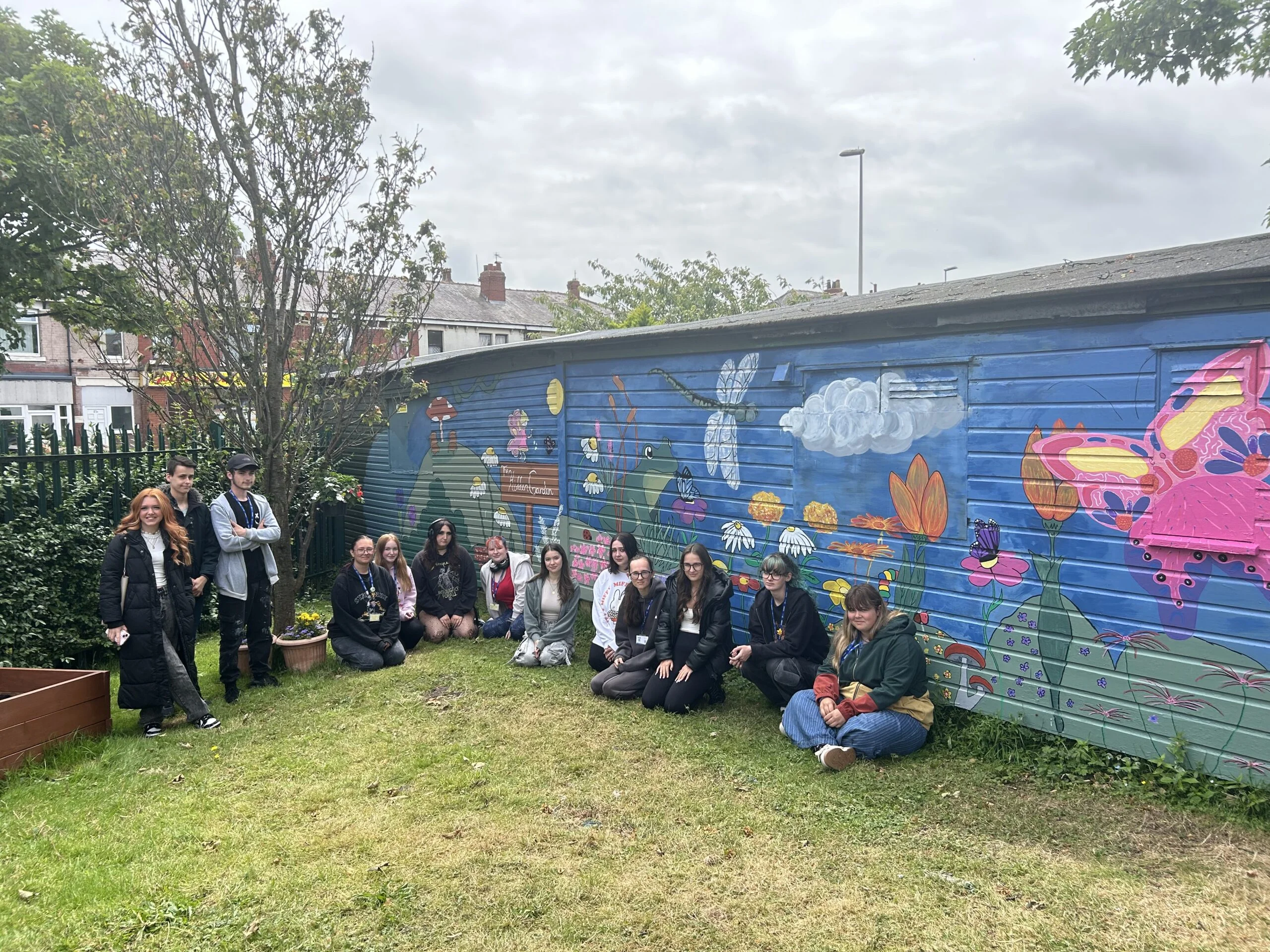 Triple art and design students create garden artwork